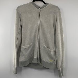 3For$20 Oakley Zip up Hooded Sweater Gray/Yellow size Small